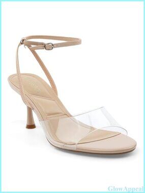 Clear Slingback Kitten Heels Ankle Strap Round Open Toe Dress Sandals